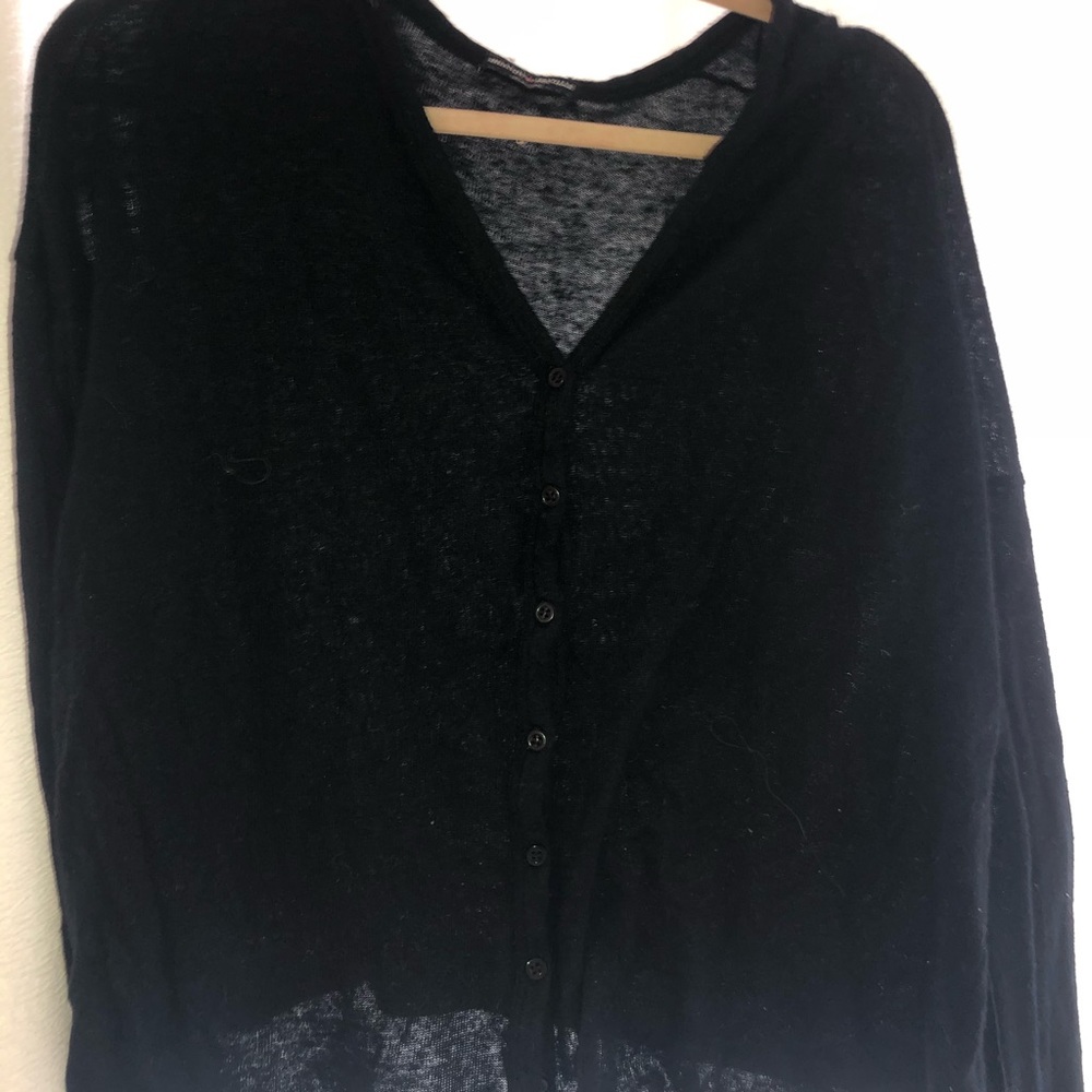 Brandy Melville Black Button-up Sweater